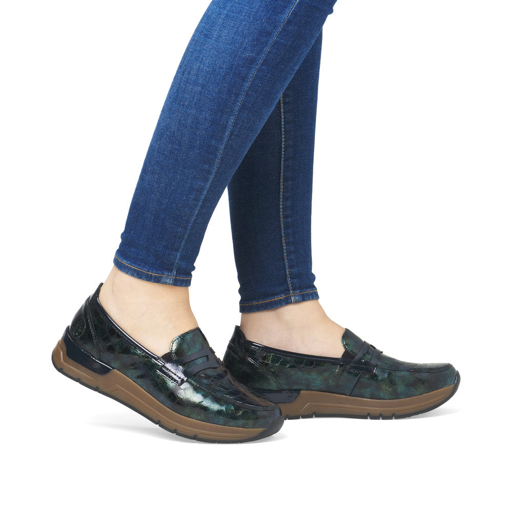 Rieker 58960-90 Blue-Green Casual Shoes