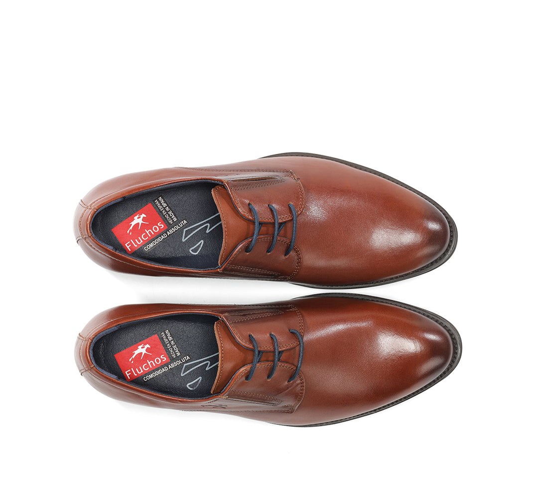 Fluchos 8410W Memory Leather Extra Wide Light Brown Casual Shoes