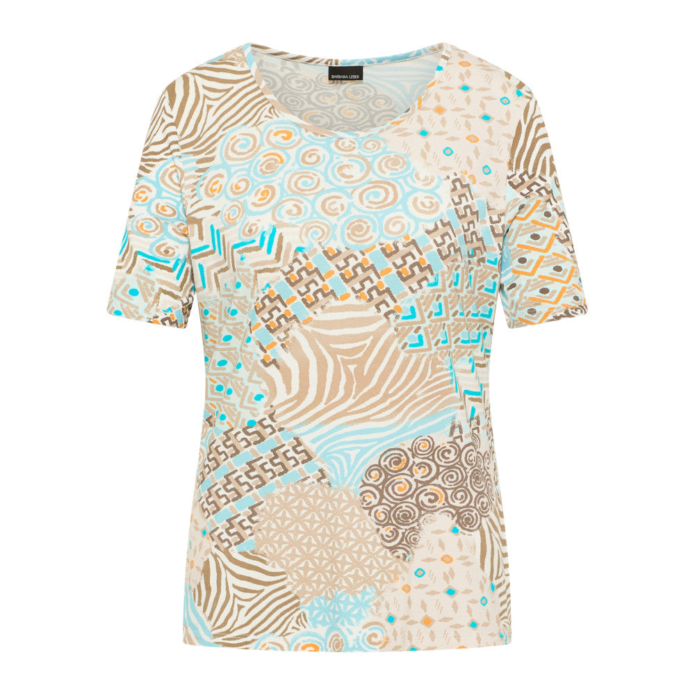 Barbara Lebek 61560042 220 Beach/Turquoise/Offwhite Blouse