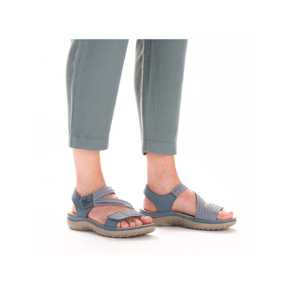 Rieker 64870-14 Royal/Jeans-White Sandals