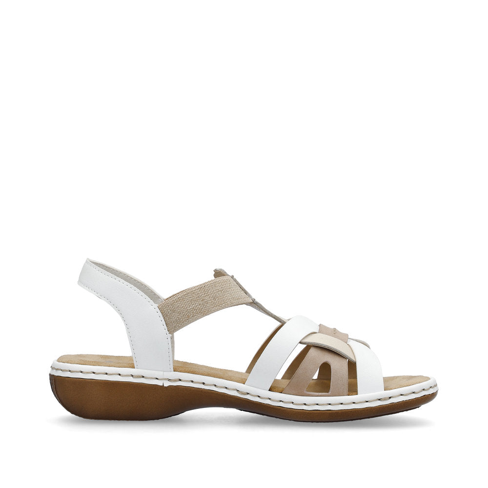 Rieker 65918-81 Pebble/Old Pink/White Sandals