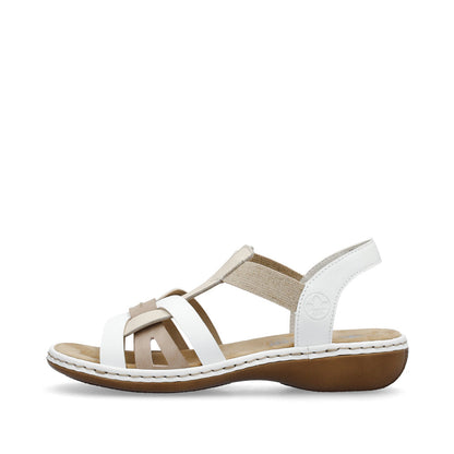 Rieker 65918-81 Pebble/Old Pink/White Sandals