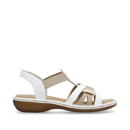 Rieker 65918-81 Pebble/Old Pink/White Sandals