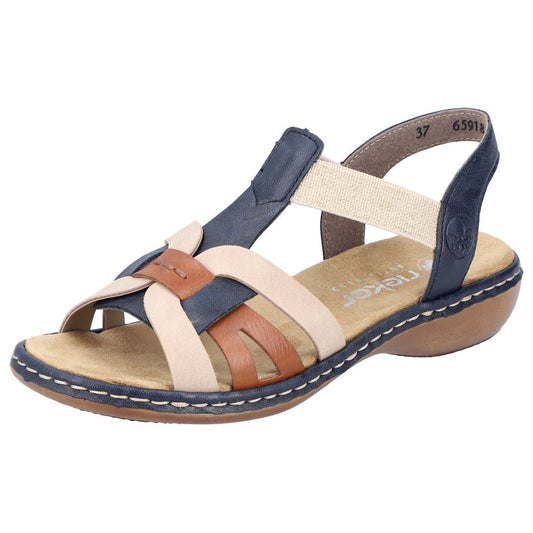 Rieker 65918-90 Pacific/Cayenne/Nude Sandals