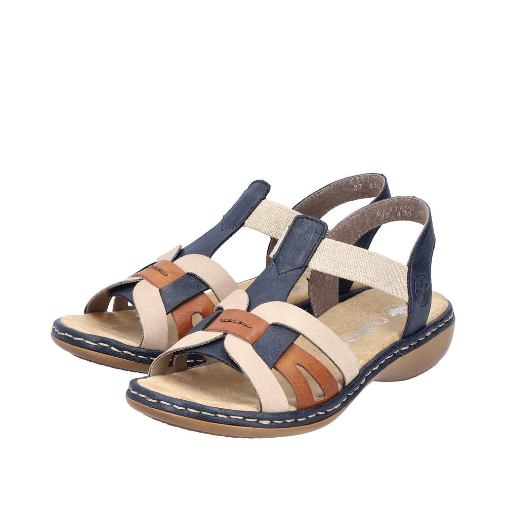 Rieker 65918-90 Pacific/Cayenne/Nude Sandals