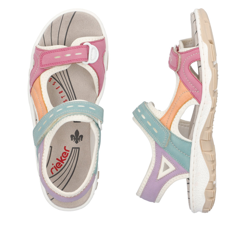 Rieker 68866-92 Lipstick/Apricot/Mint Turquoise/Pale Purple/Pure White Sandals