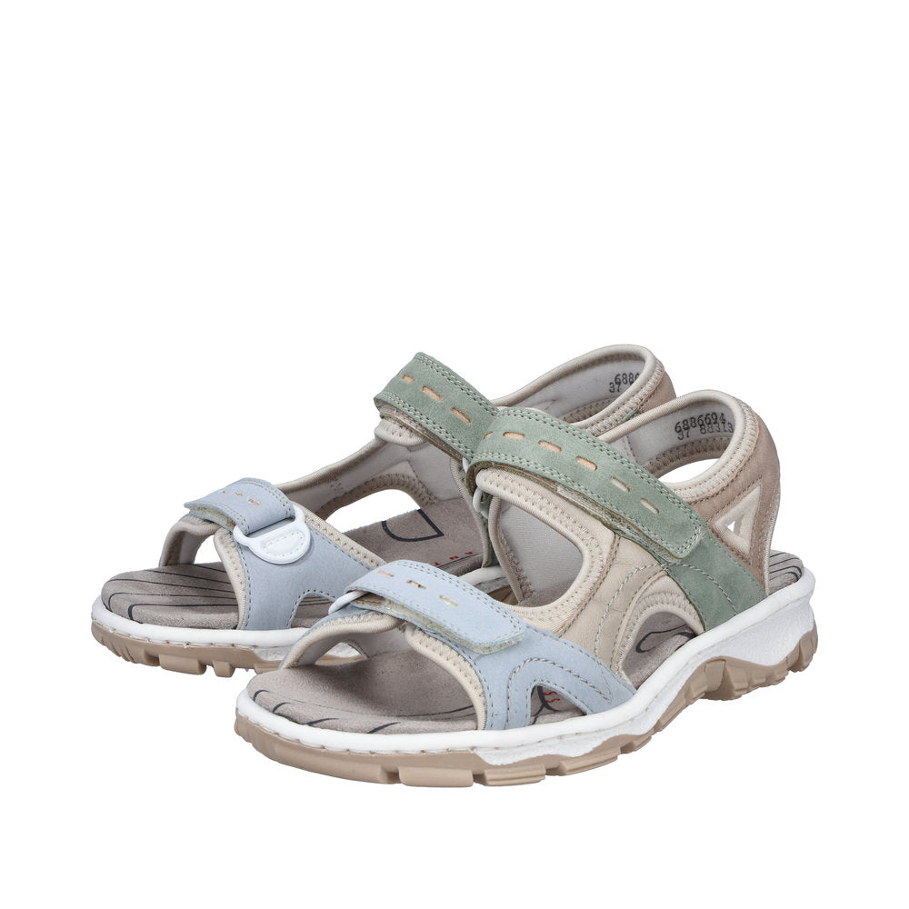 Rieker 68866-94 Blue / Cream / Peppermint Sandals