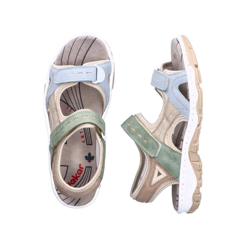 Rieker 68866-94 Blue / Cream / Peppermint Sandals