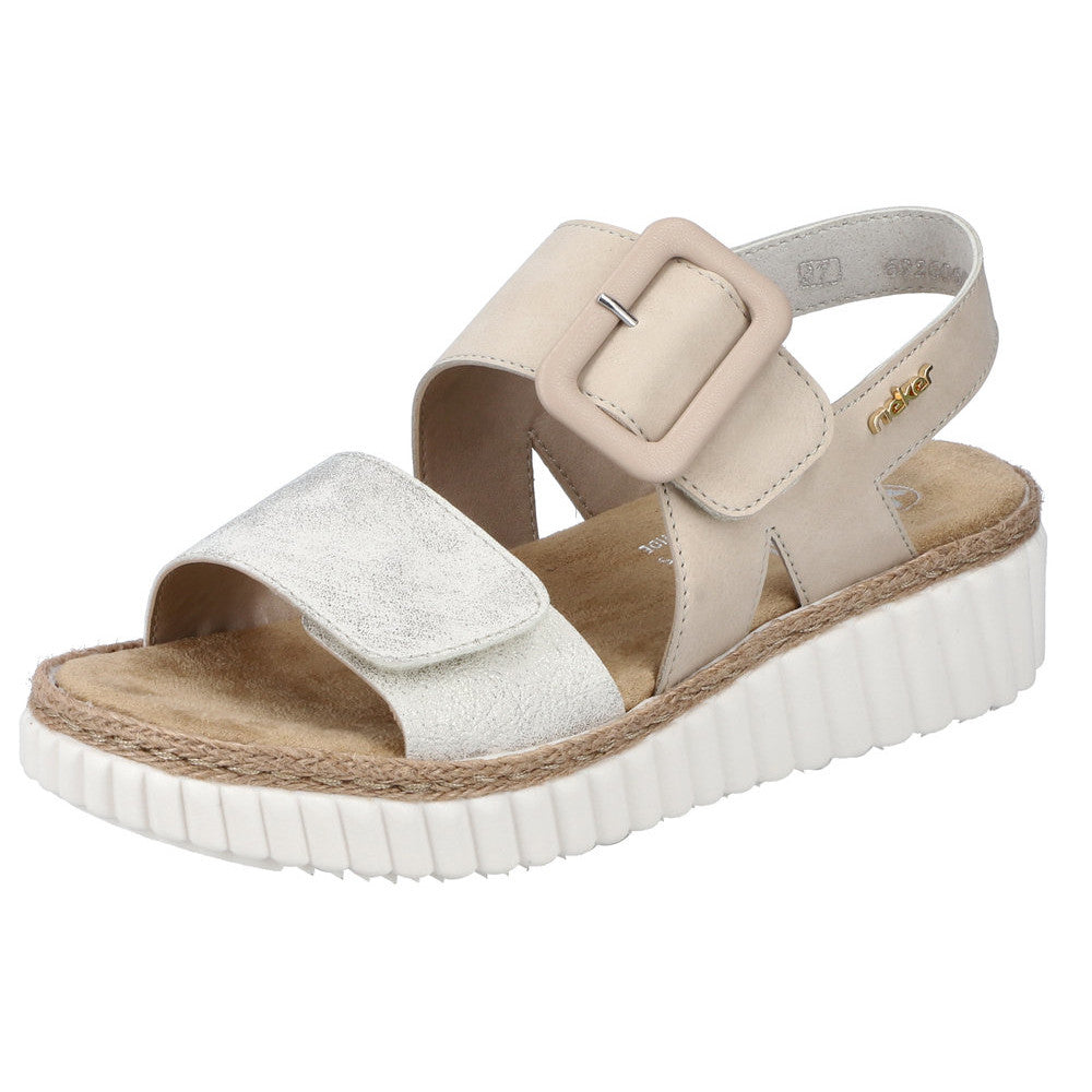 Rieker 69260-60 Beige Gold/White Sandals