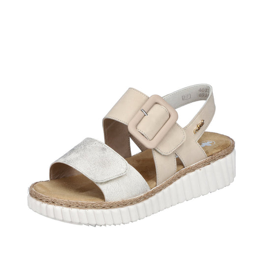 Rieker 69260-60 Beige Gold/White Sandals