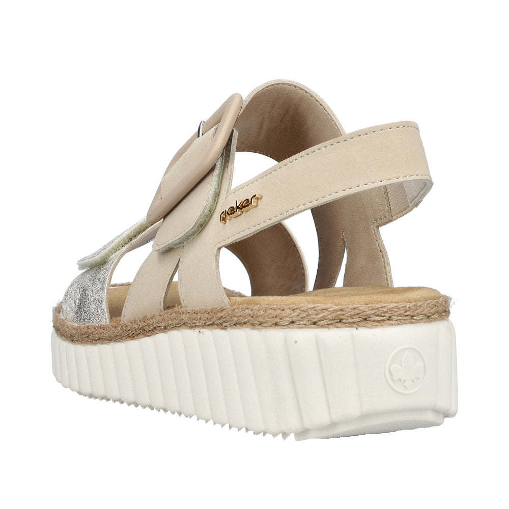 Rieker 69260-60 Beige Gold/White Sandals