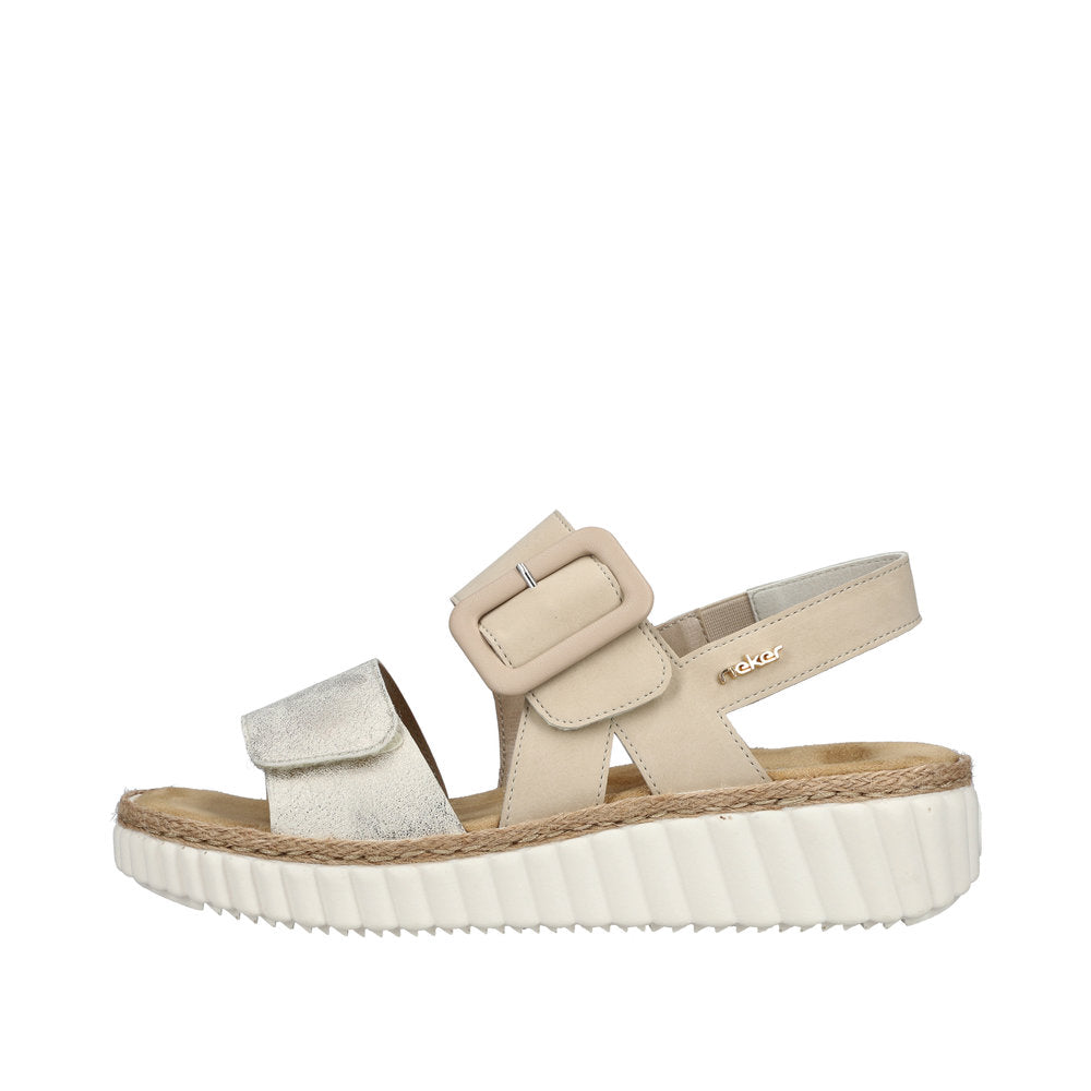 Rieker 69260-60 Beige Gold/White Sandals