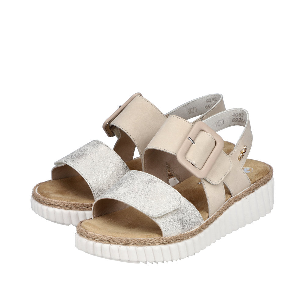 Rieker 69260-60 Beige Gold/White Sandals