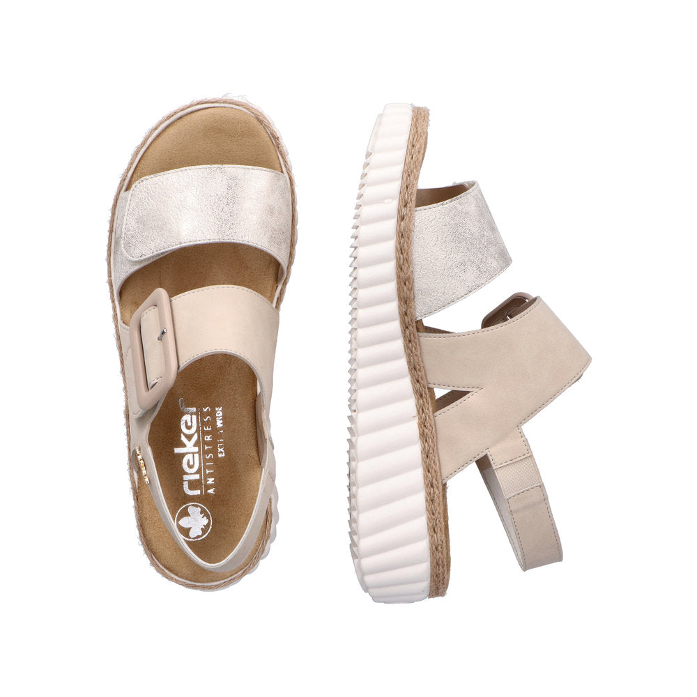 Rieker 69260-60 Beige Gold/White Sandals