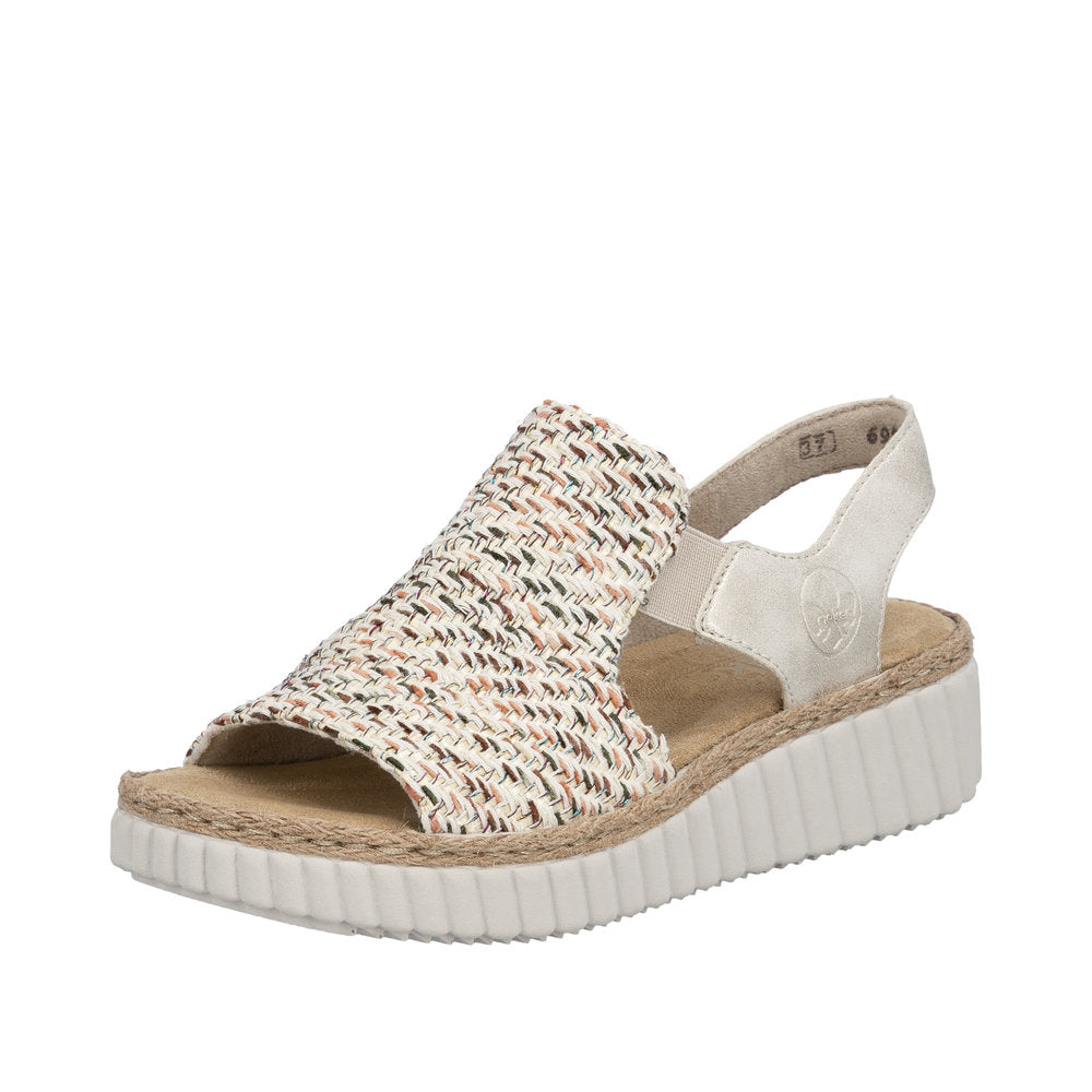 Rieker 69276-60 Beige Shell Sandals