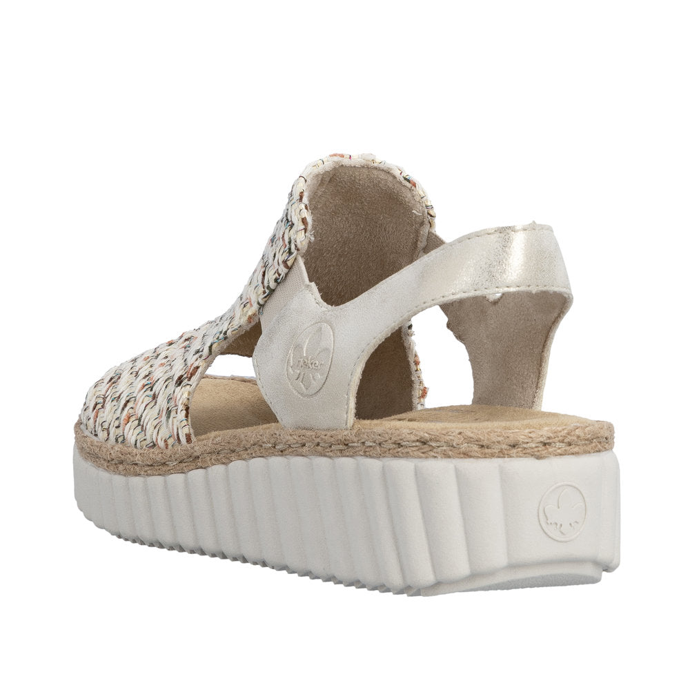 Rieker 69276-60 Beige Shell Sandals