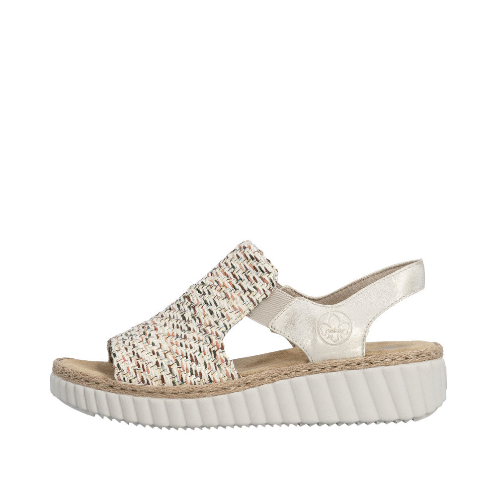 Rieker 69276-60 Beige Shell Sandals