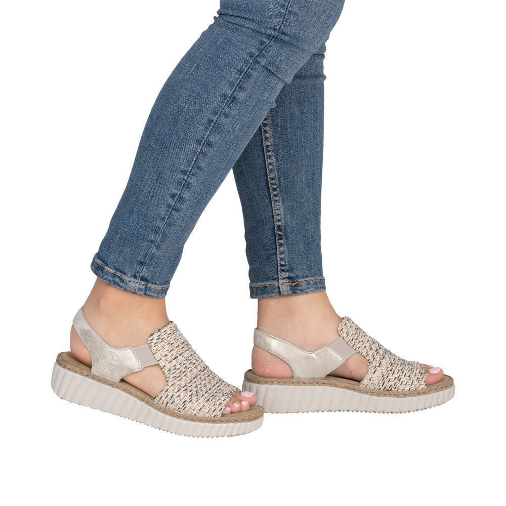 Rieker 69276-60 Beige Shell Sandals