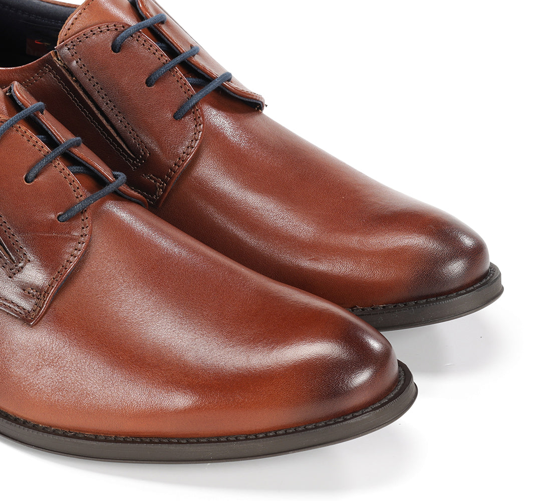Fluchos 8410W Memory Leather Extra Wide Light Brown Casual Shoes