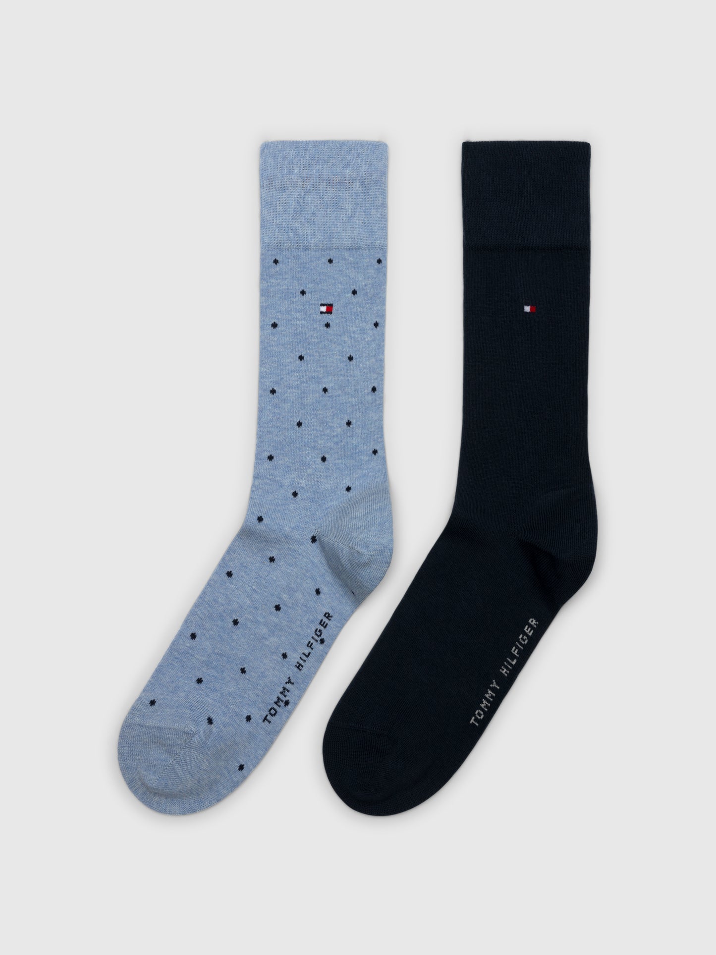 Tommy Hilfiger 701230780 005 Light Blue Melange 2 Pack Dot Socks