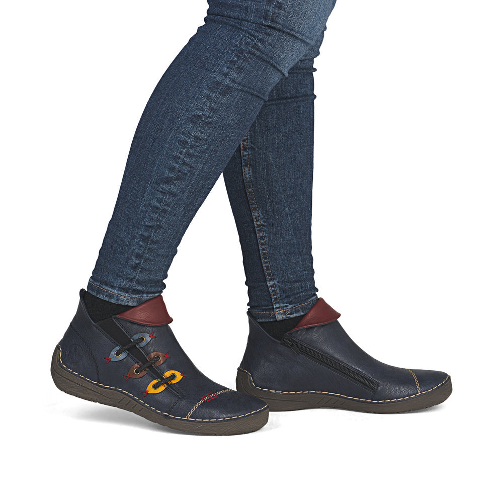 Rieker 72581-14 Blue Mid Height Boots