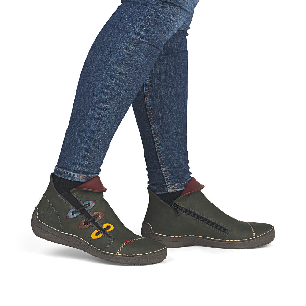 Rieker 72581-54 Green Mid Height Boots