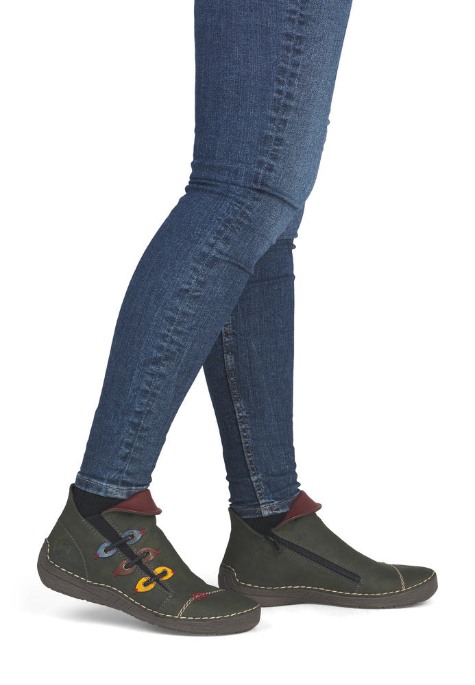 Rieker 72581-54 Green Mid Height Boots