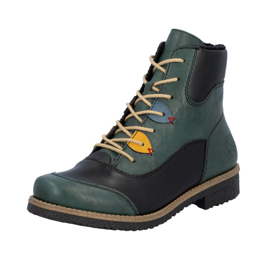 Rieker 73510-90 Green Navy Boots