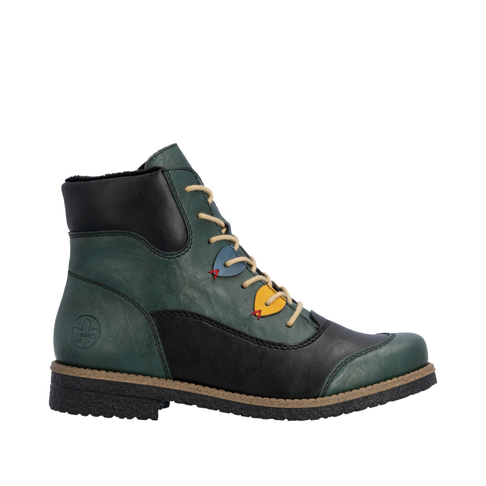Rieker 73510-90 Green Navy Boots
