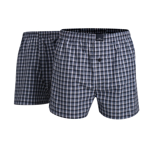 Götzburg 742597 5100 2 Pack Bleck Check Woven Boxer Shorts