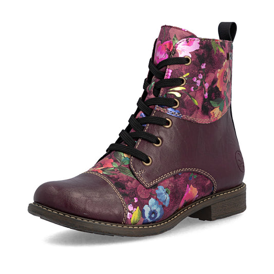 Rieker 74800-30 Red Combination Mid Height Boots