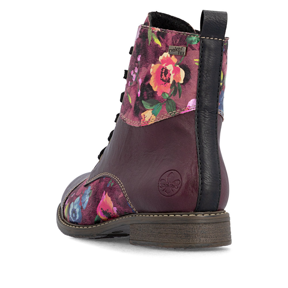 Rieker 74800-30 Red Combination Mid Height Boots