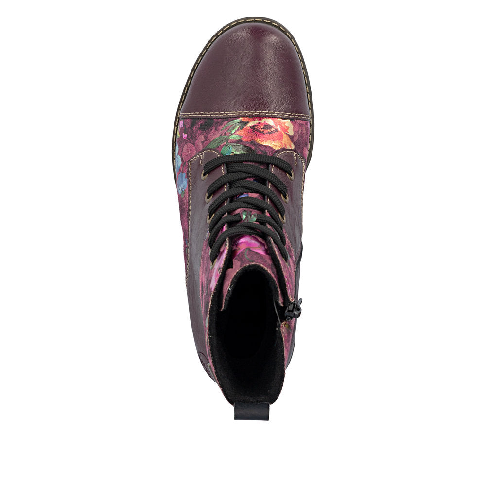Rieker 74800-30 Red Combination Mid Height Boots