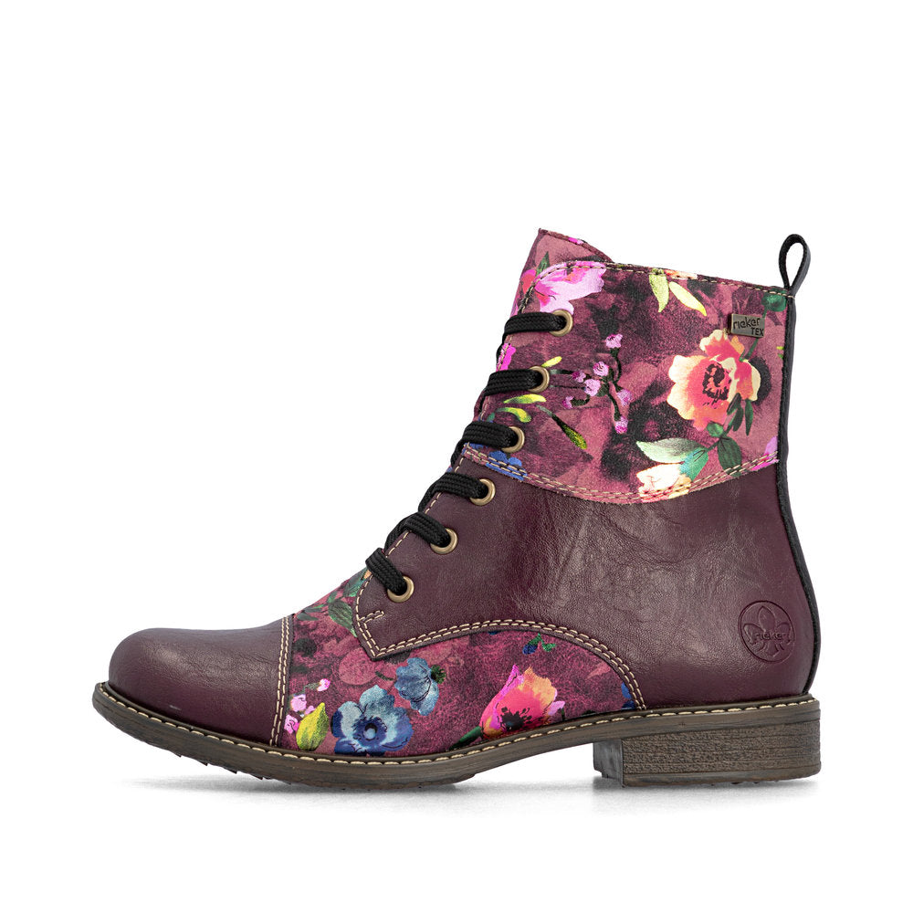 Rieker 74800-30 Red Combination Mid Height Boots