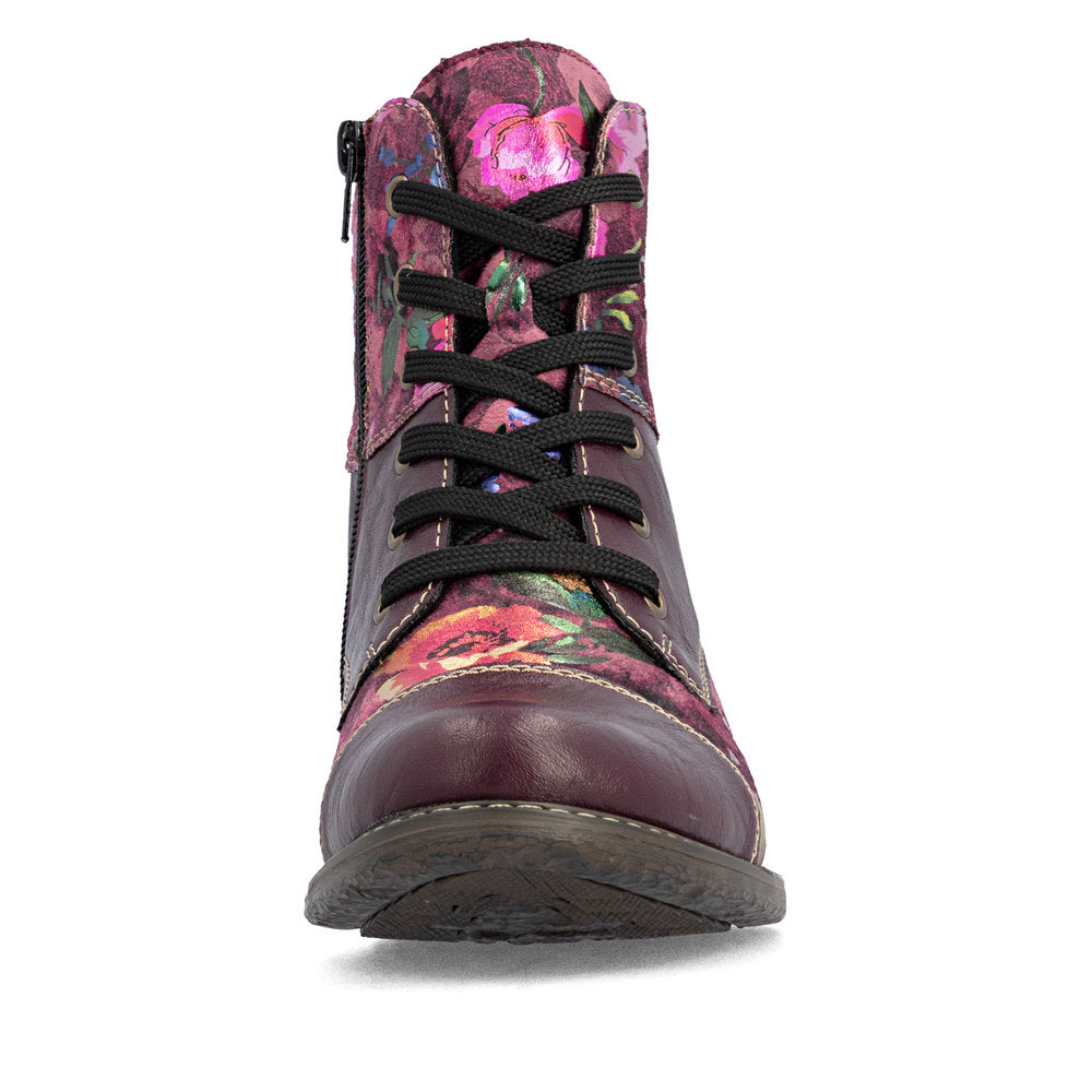 Rieker 74800-30 Red Combination Mid Height Boots