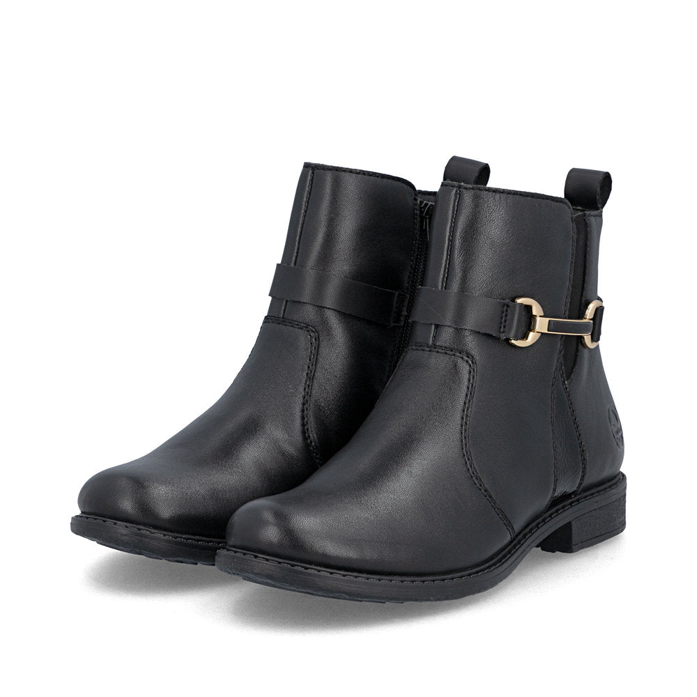 Rieker 74856-00 Black Mid Height Boots