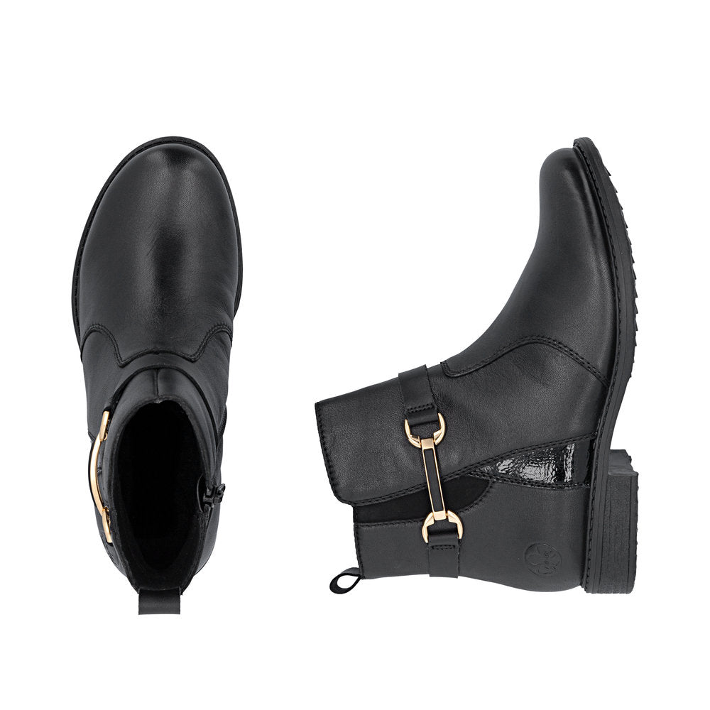 Rieker 74856-00 Black Mid Height Boots