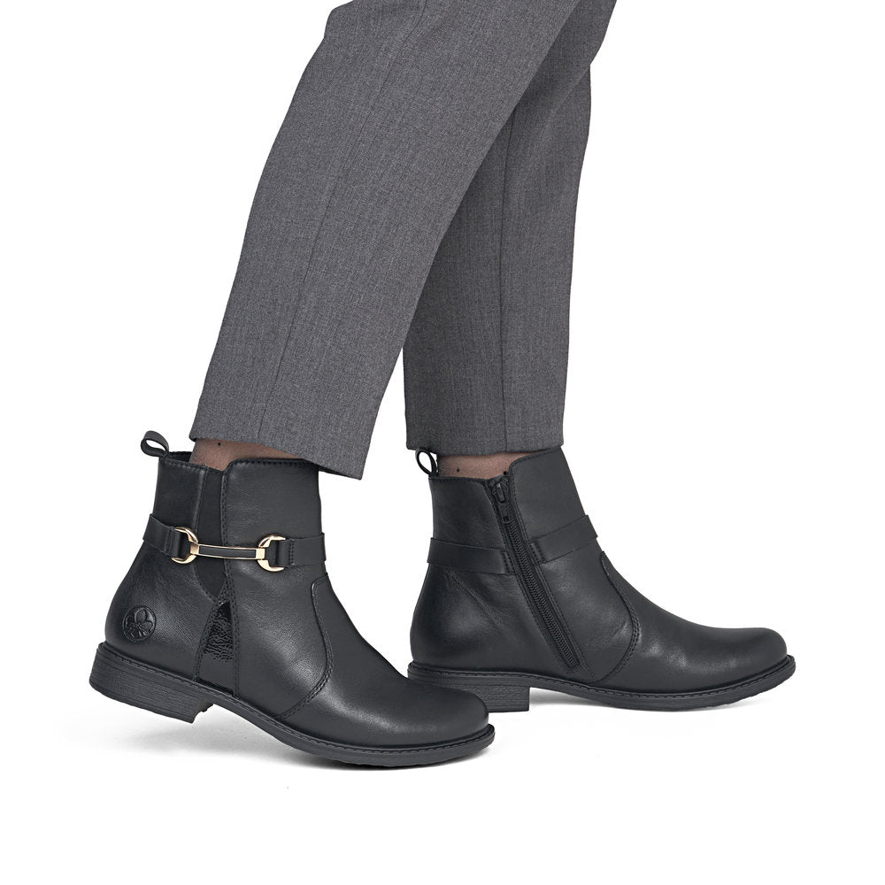 Rieker 74856-00 Black Mid Height Boots