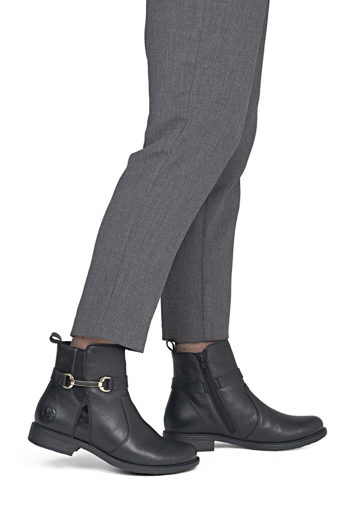 Rieker 74856-00 Black Mid Height Boots
