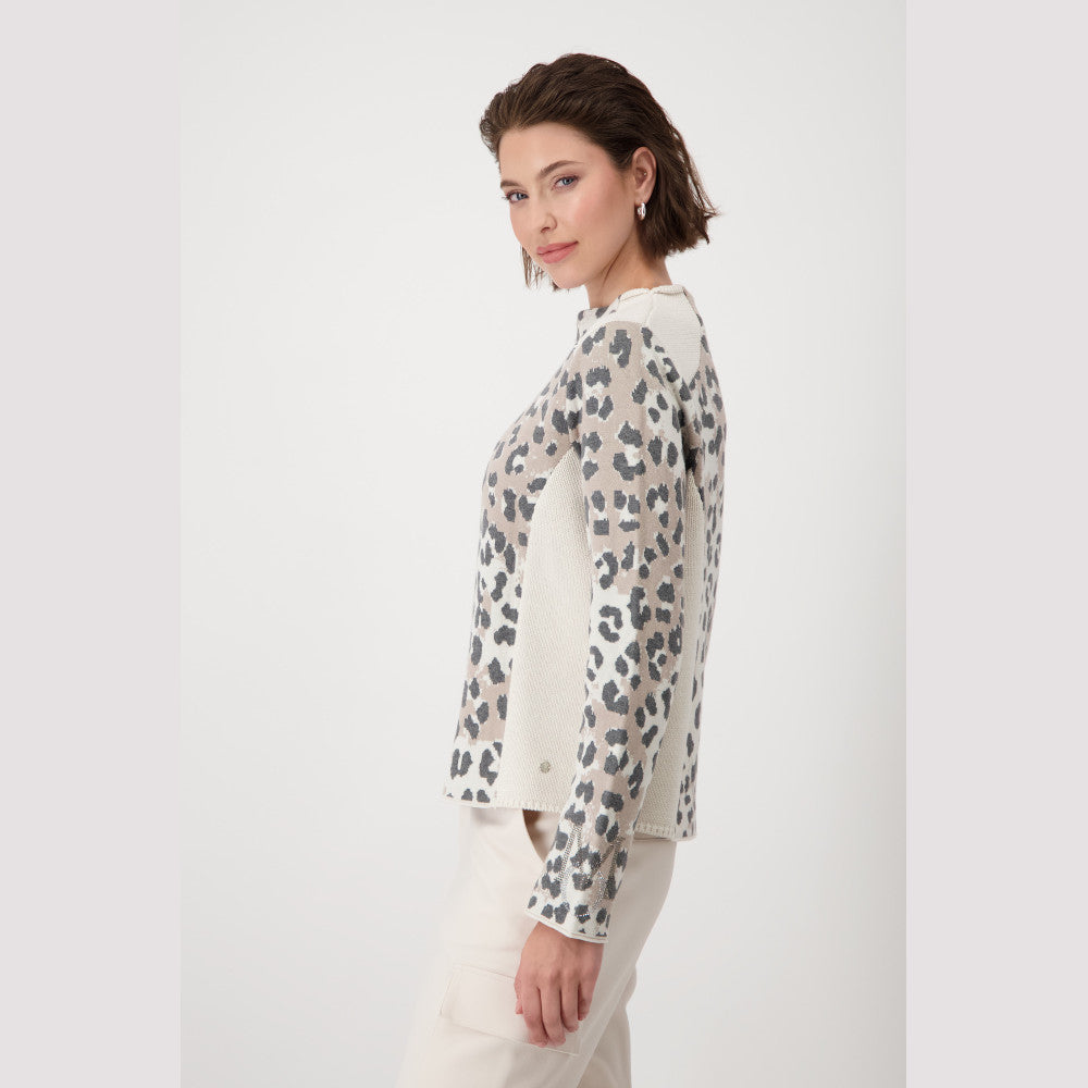 Monari 807858 132 Sandshell Pattern Pullover