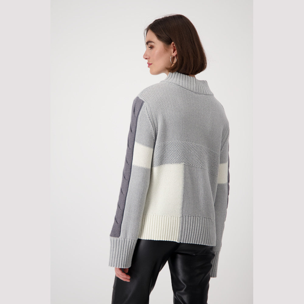 Monari 807900 820 Silver Grey Mélange Pullover