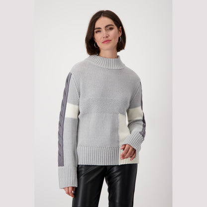 Monari 807900 820 Silver Grey Mélange Pullover