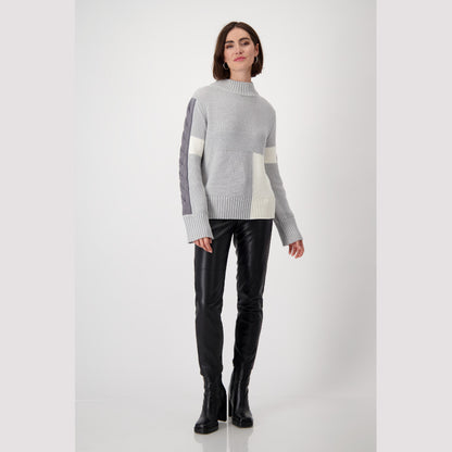 Monari 807900 820 Silver Grey Mélange Pullover