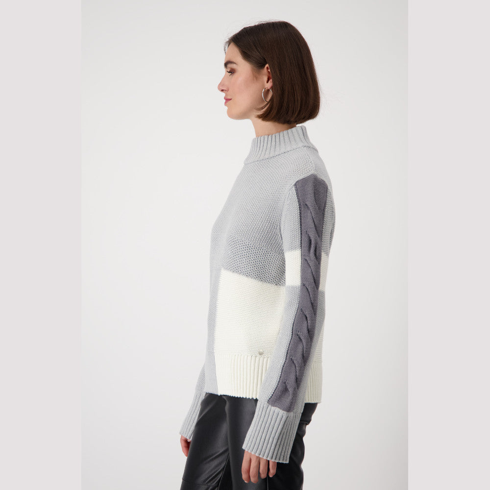 Monari 807900 820 Silver Grey Mélange Pullover