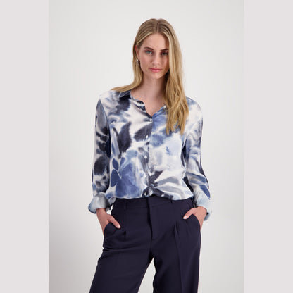 Monari 808099 729 Moonlight Blue Pattern Blouse