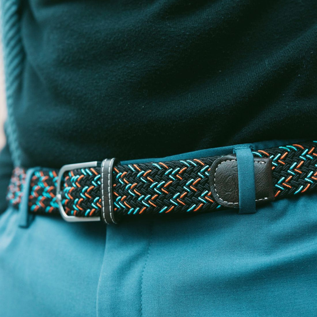 Swole Panda Black / Orange And Blue Dot Woven Belt