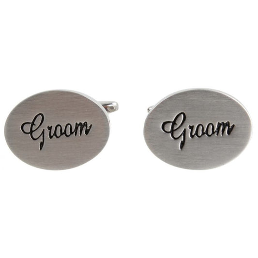 The Groom Oval Wedding Cufflinks