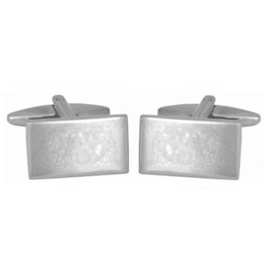 Wallace Shiny Rectangle Rhodium Cufflinks