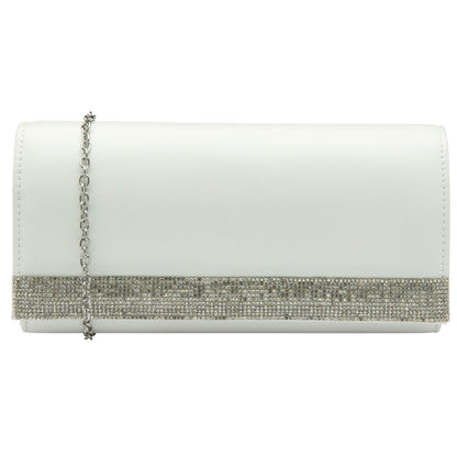 Lotus Amy White/Diamante Handbag