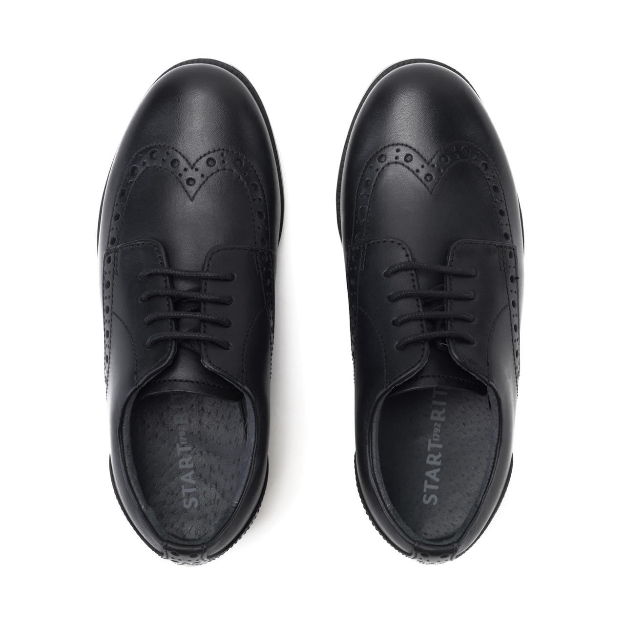Start Rite Brogue Pri Black Leather School Shoes
